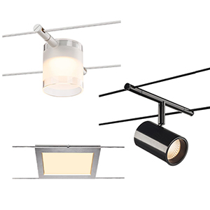 Tension wire luminaires
